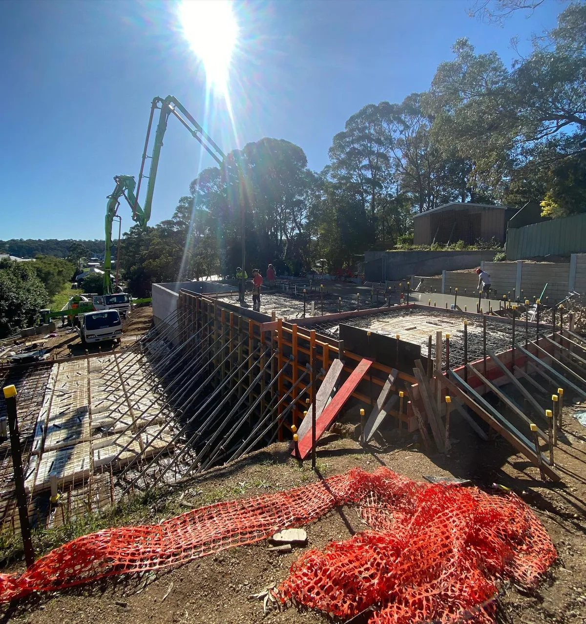 House slab finished in bushland setting