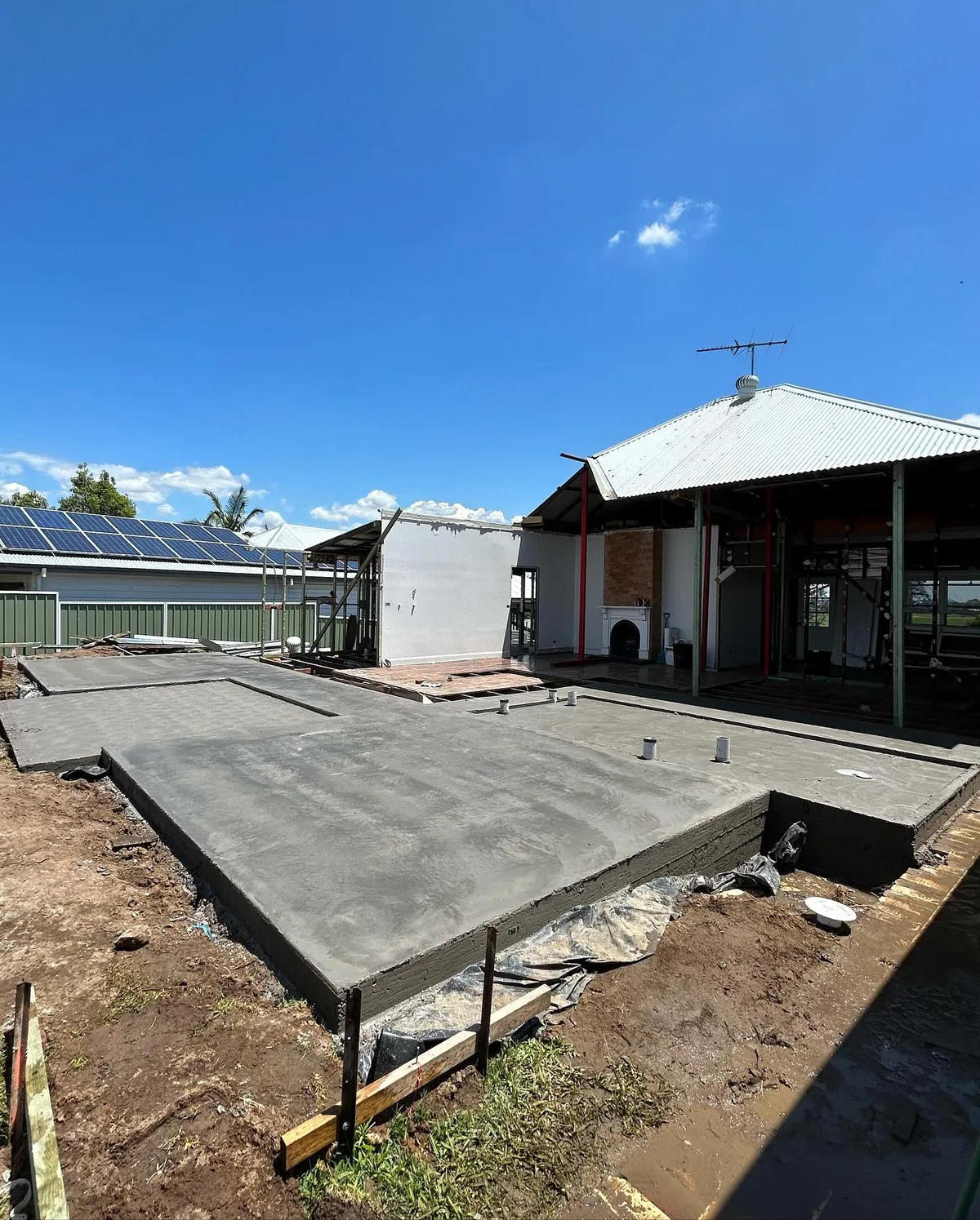 Finished house slab with sky